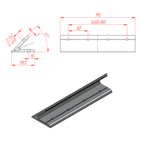 200S50A45 | Соединитель угловой 60x200, 45 градусов, серия 50 изображение 1