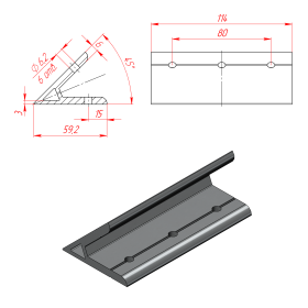 120S40A45 | Соединитель угловой 60x120, 45 градусов, серия 40 изображение 1