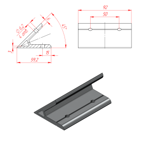 100S50A45 | Соединитель угловой 60x100, 45 градусов, серия 50 изображение 1