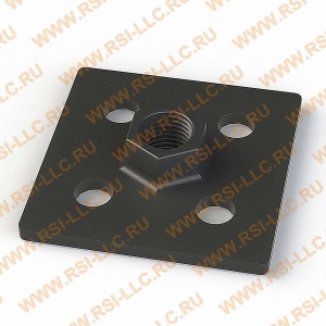 7005-S10-Сталь-М16 | Опорная плита стальная 80х80 (М16) паз 10 мм