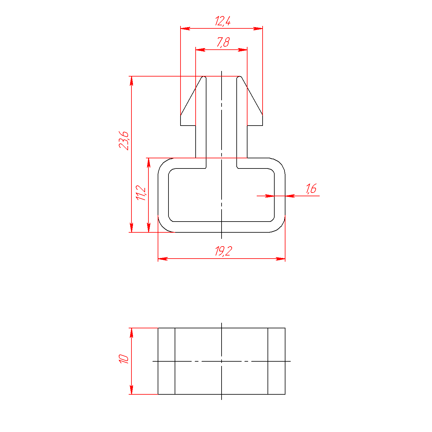 Клипса кабельная (8х16 мм) в паз 8 мм серия 40 | Купить, цена