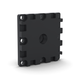 TS-8080-PLATE-M16 | Соединитель торцевой к телескопическому профилю 80х80 с центральной гайкой М16