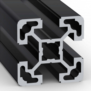 OB-4040S10-BLACK | Профиль 40х40 мм. Паз 10 мм (Черный анодированный)