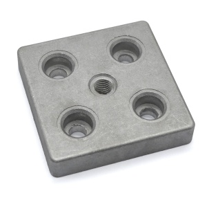 7005-AL-Slot8-M12 | Опорная плита алюминиевая M12-80х80 паз 8