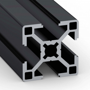 OB-3030-BLACK | Профиль 30х30 мм. Паз 8 мм (Черный анодированный)