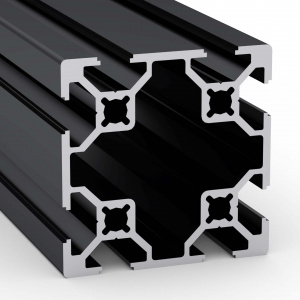 OB-6060B-BLACK | Профиль 60х60 мм. Паз 8 мм (Черный анодированный)