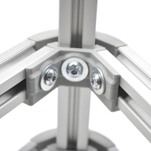 3D-2020-60-Type2 | Трехсторонний внутренний угловой соединитель, 20х20, угол 60 град. тип 2