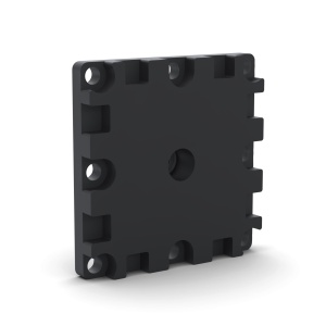 TS-8080-PLATE-M12 | Соединитель торцевой к телескопическому профилю 80х80 с центральной гайкой М12