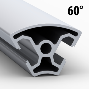 OB-30-UGOL60-R | Профиль 30х30 мм закругленный угол 45 паз 8 мм (Анодированный)