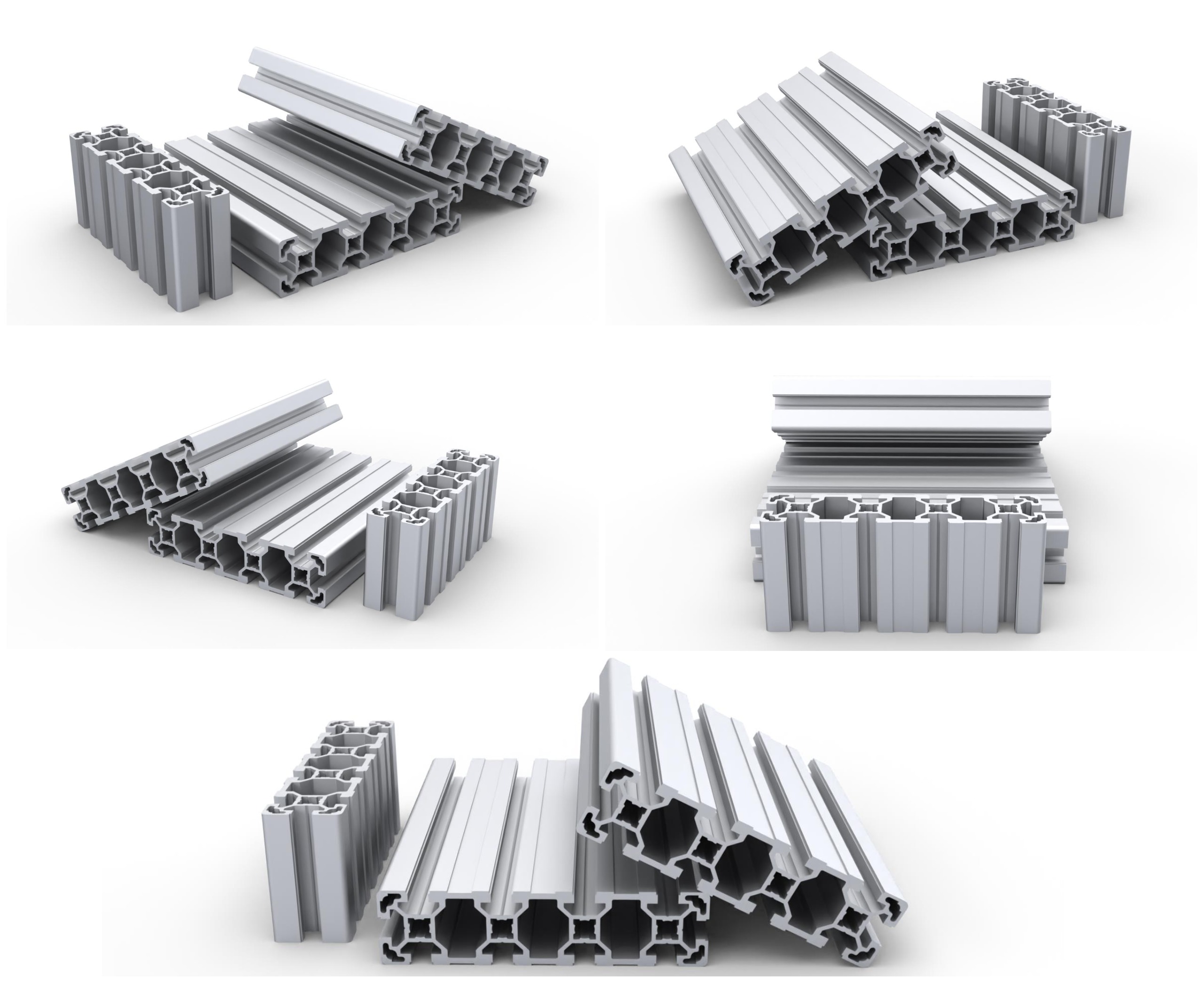 Профили конструкционные алюминиевые 40х160 мм с пазом 10 мм