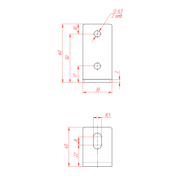 Чертёж кронштейна секций ограждения