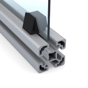 Фиксация стекла в профиле с пазом 10 мм при помощи зажимной клипсы