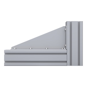 Прямоугольный уголок 135х315 мм с ребром жесткости на профиль серии 45