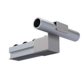 Соединительный элемент для перпендикулярного соединения — деталь, которая обеспечивает перпендикулярное соединение круглой трубы с наружным диаметром 28 мм и роликовой направляющей