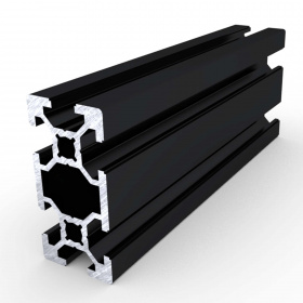 Алюминиевый станочный профиль 20х40 мм анодированный черный цвет