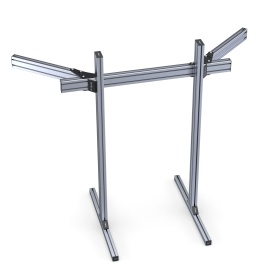 Полнофункциональная модульная конструкция трипл скрина для симрейсинга с алюминиевыми профилями 40×40 и 80×40 мм.