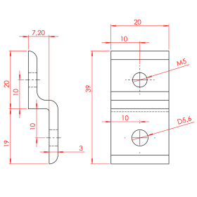 Чертеж кронштейна арт. 7145