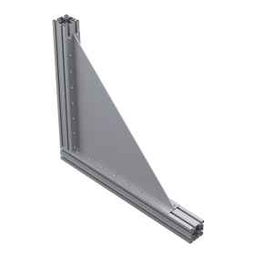 Сварной массивный уголок 740х740 мм сталь с ребром жесткости для профиля серии 50