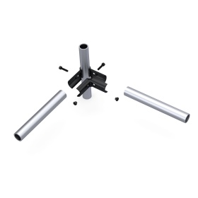 Кронштейн соединительный DF2B (RSI-DF2B) для перпендикулярного соединения трёх круглых труб с наружным диаметром 28 мм в модульных трубных системах