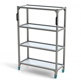 Передвижная стойка 500х1200х1800 мм на колесных опорах с тормозом