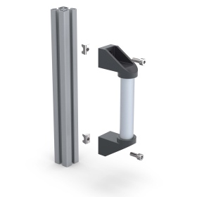 Схема установки дверной ручки на профиль 40х40 мм