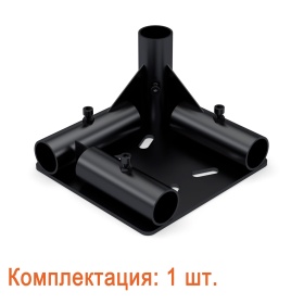 Левый адаптер для ролика FH-1002L, предназначенный для крепления роликовых опор к трубам диаметром 28 мм в модульных системах. Изготовлен из черного металла толщиной 2,5 мм.
