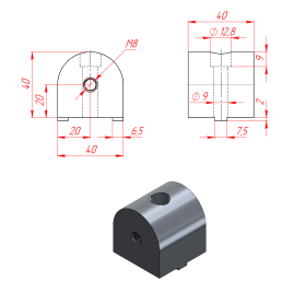 6106 | Поворотная опора 0 град. серия 40 изображение 1