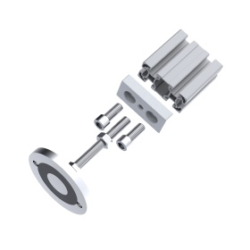 Установка в алюминиевый профиль опора, артикул 7786 — наклонная опора из нержавеющей стали