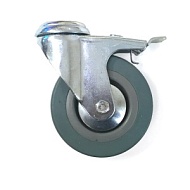 RSI935100М12 | Колесо поворотное D100, с тормозом, отв. D12.4, серая резина