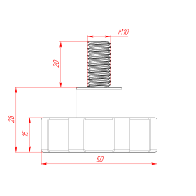 Чертёж фиксатора М10х20 мм