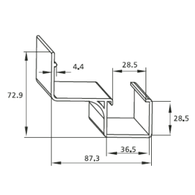 Чертёж отбойника для роликовых направляющих EF-3380 с указанием размеров