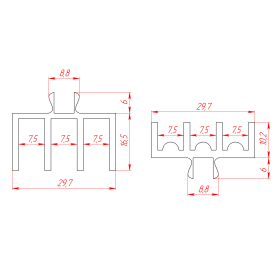 9147 | Верхний и нижний направляющие профили дверей. Паз 8 изображение 4