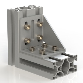 Угловой соединитель 60х60 с профилями 30х60 с 2мя пазами