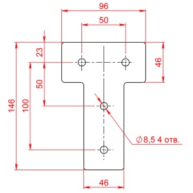 Чертеж для соединительной пластины Т-4-50