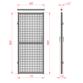 SG-40-800-1800-Door | Дверь для секций ограждения 800x1800, серия 40 (Анодированная) изображение 1
