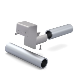 Металлический соединитель для труб D28 с перпендикулярным соединением.