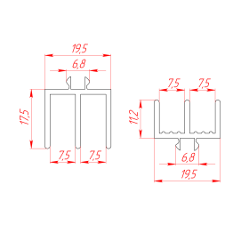 9146 | Верхний и нижний направляющие профили дверей. паз 6 изображение 1