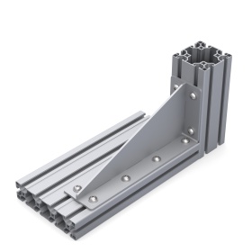 Сварной длинный уголок 280 мм с ребром жесткости для алюминиевого профиля серии 40