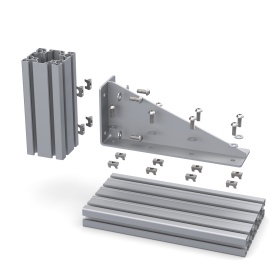 Уголок стальной с ребром для профиля серии 40 сборка с сухарями