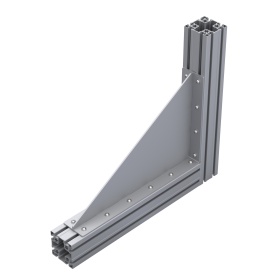 Сварной длинный большой уголок 350х550 мм с ребром жесткости для алюминиевого профиля серии 50