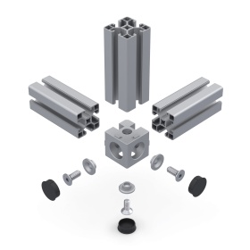 Кубический соединитель сборка на профилях серии 40 паз 8