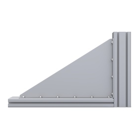 Прямоугольный уголок 280х440 мм с ребром жесткости на профиль серии 40