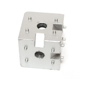 Арт. 2072, алюминиевый кубический соединитель, 2 соединения, вид сзади