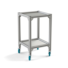 Стойка квадратная передвижная 500х500х850 мм, 2 полки
