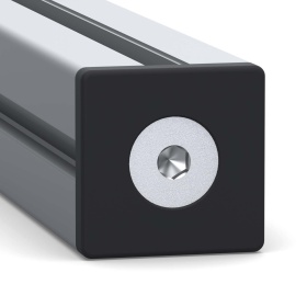 Торцевая заглушка алюминиевая черная 50х50 на винтах DIN 7991