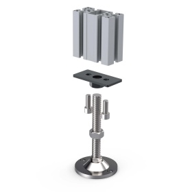 7652 | Опора регулируемая нержавеющая, шпилька М20х150, Основание 100мм изображение 4