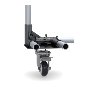 Пример использования и крепления: Ролик поворотный с тормозом D75 FHJ-303