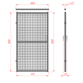 SG-40-1000-1800-Door | Дверь для секций ограждения 1000x1800, серия 40 (Анодированная) изображение 1