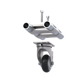 Ролик поворотный RSI-FHJ302 с примером крепления: вид снизу