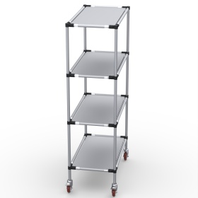 Стойка подкатная 900х500х1800 4 полки модульная трубная система